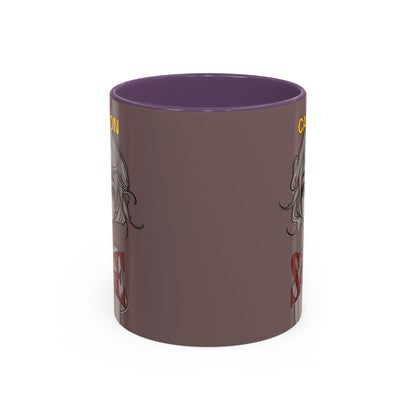 Caution, Savage Grey Accent Mug by cypherpunkgear.com