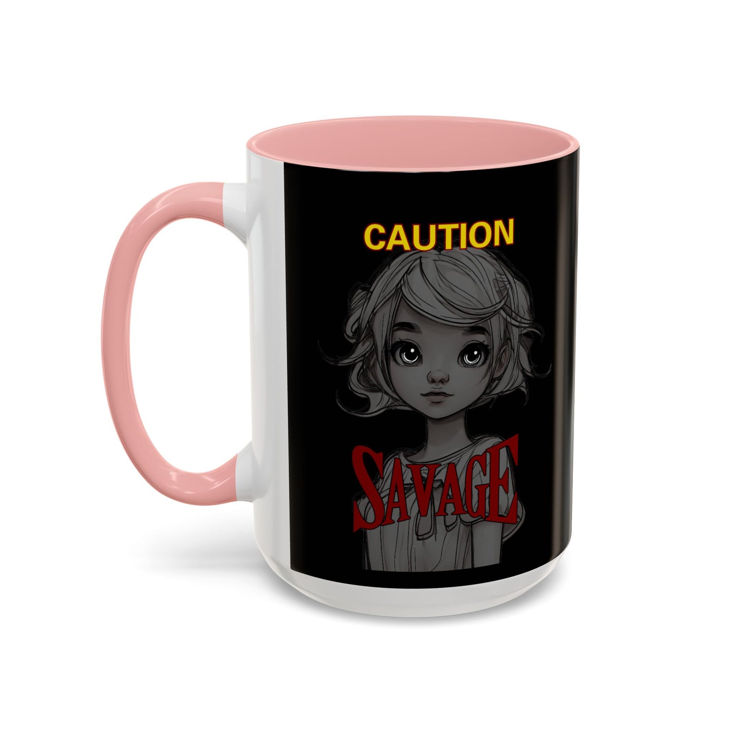 Caution, Savage Black Accent Mug by cypherpunkgear.com