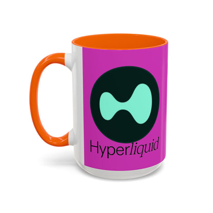 Hyperliquid Black font Pink Accent Mug by cypherpunkgear.com