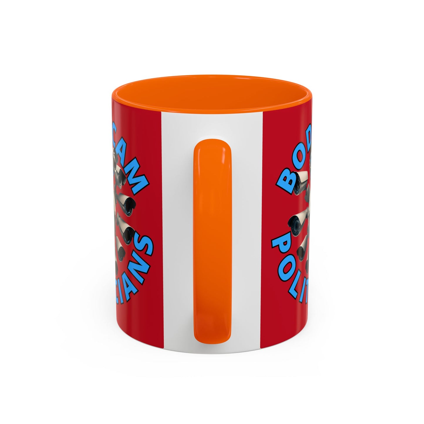 Bodycam the Politicians Cameras Red Accent Mug by cypherpunkgear.com