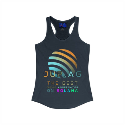 Jupiter (JUP) the best aggregator on Solana Women's Racerback Tank Top by cypherpunkgear.com