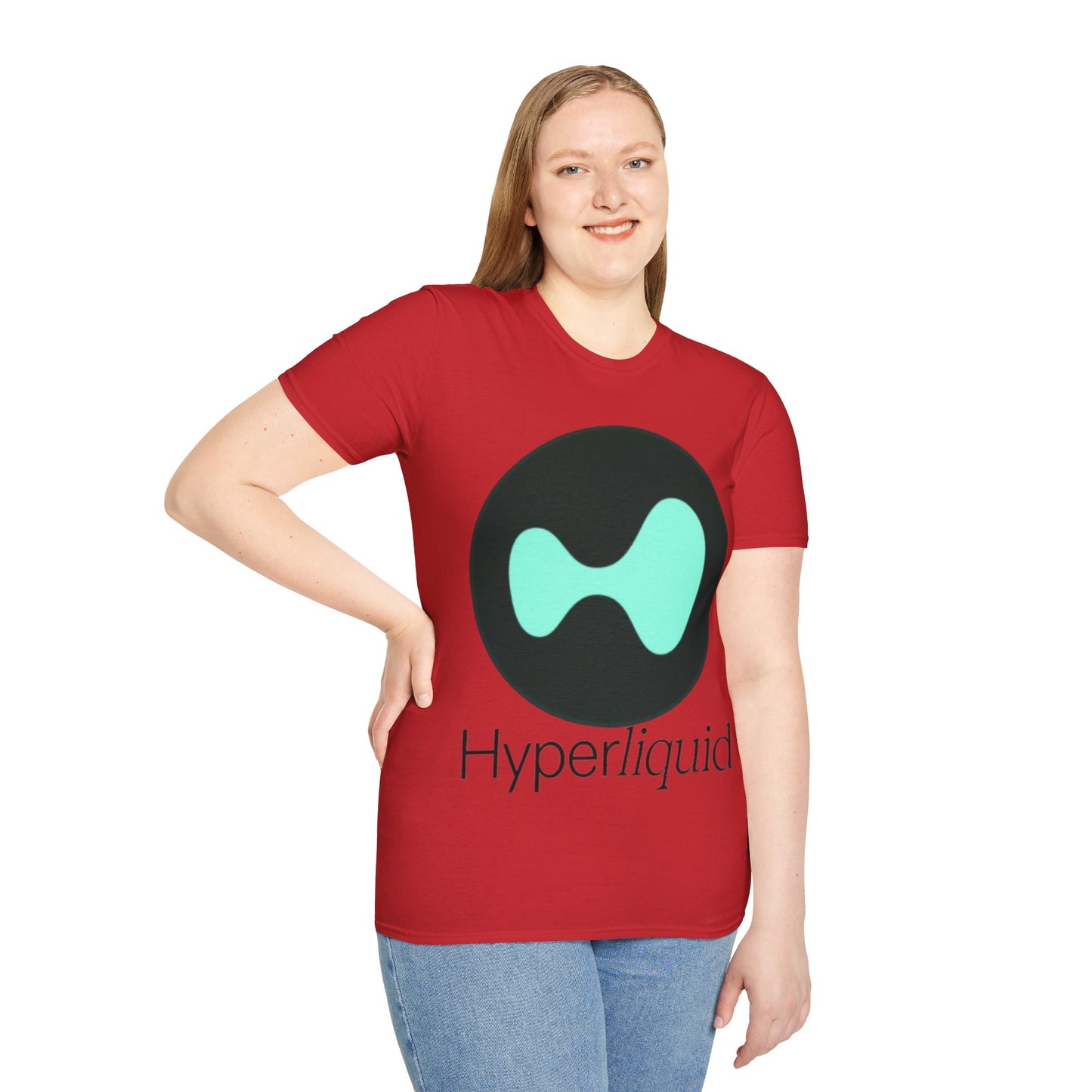 Hyperliquid Black font Unisex T-Shirt by cypherpunkgear.com