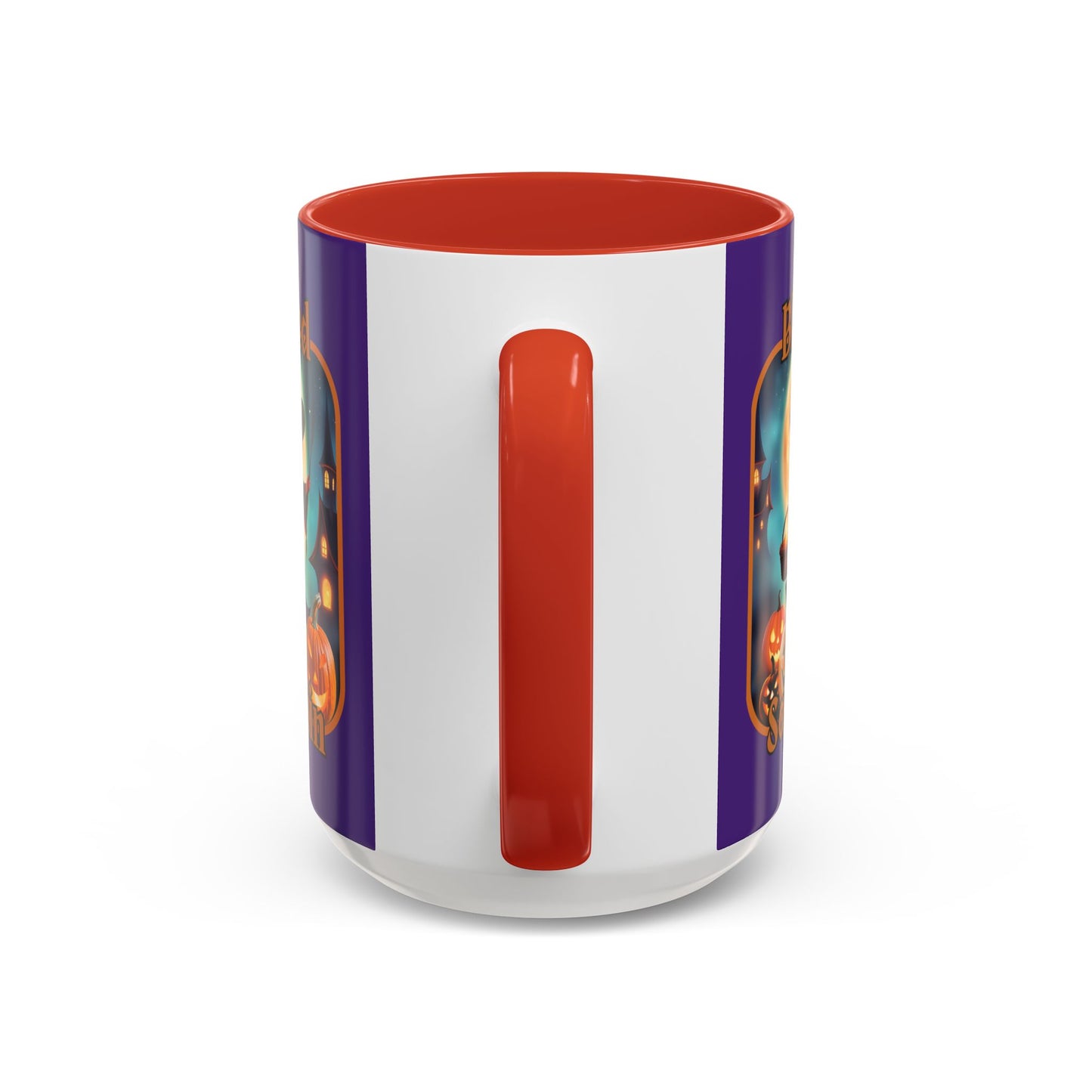 Blessed Samhain Little Witch Orange font Purple Accent Mug by CreepyCrafts.boo
