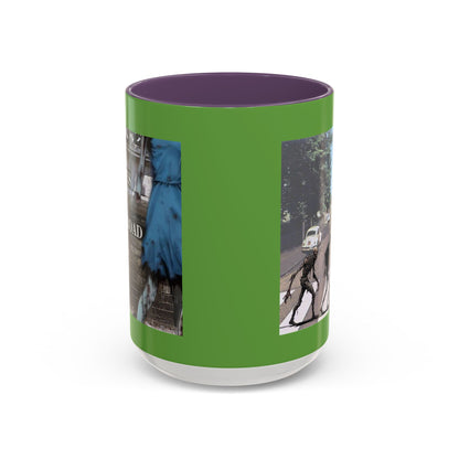 2-sided, Scabby Road Green Accent Mug by CreepyCrafts.boo