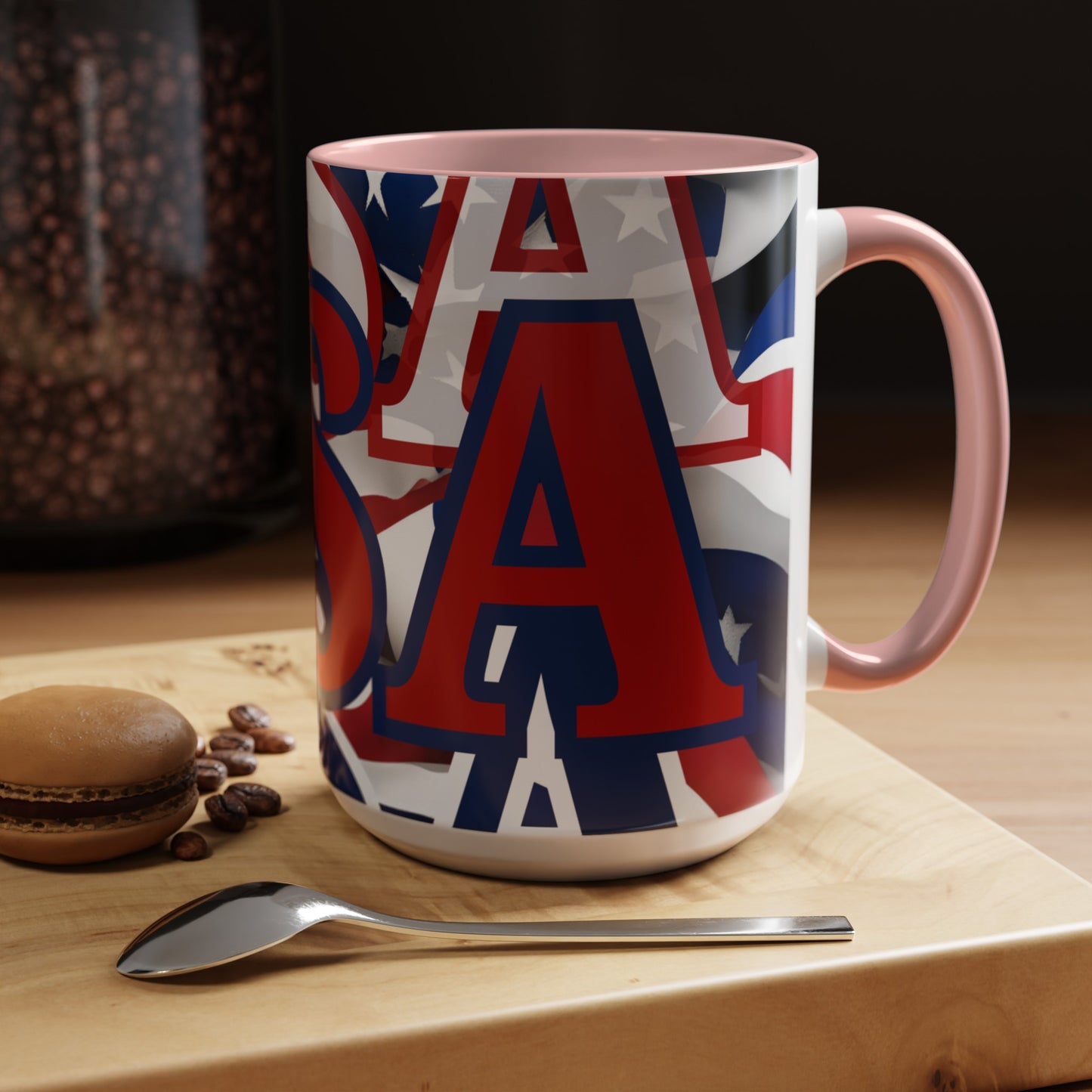 USA! USA! USA RDfont Patriot Accent Mug by cypherpunkgear