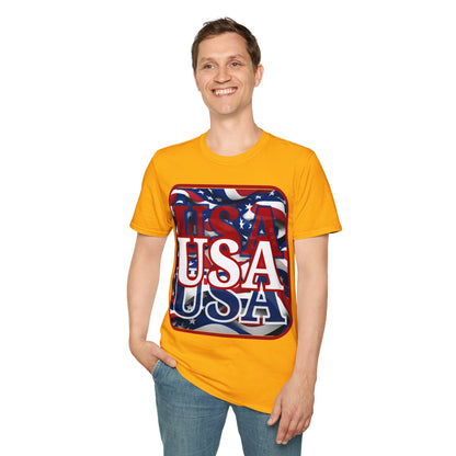 Red WHITE and Blue USA Patriot LTcolors Unisex T-Shirt by cypherpunkgear