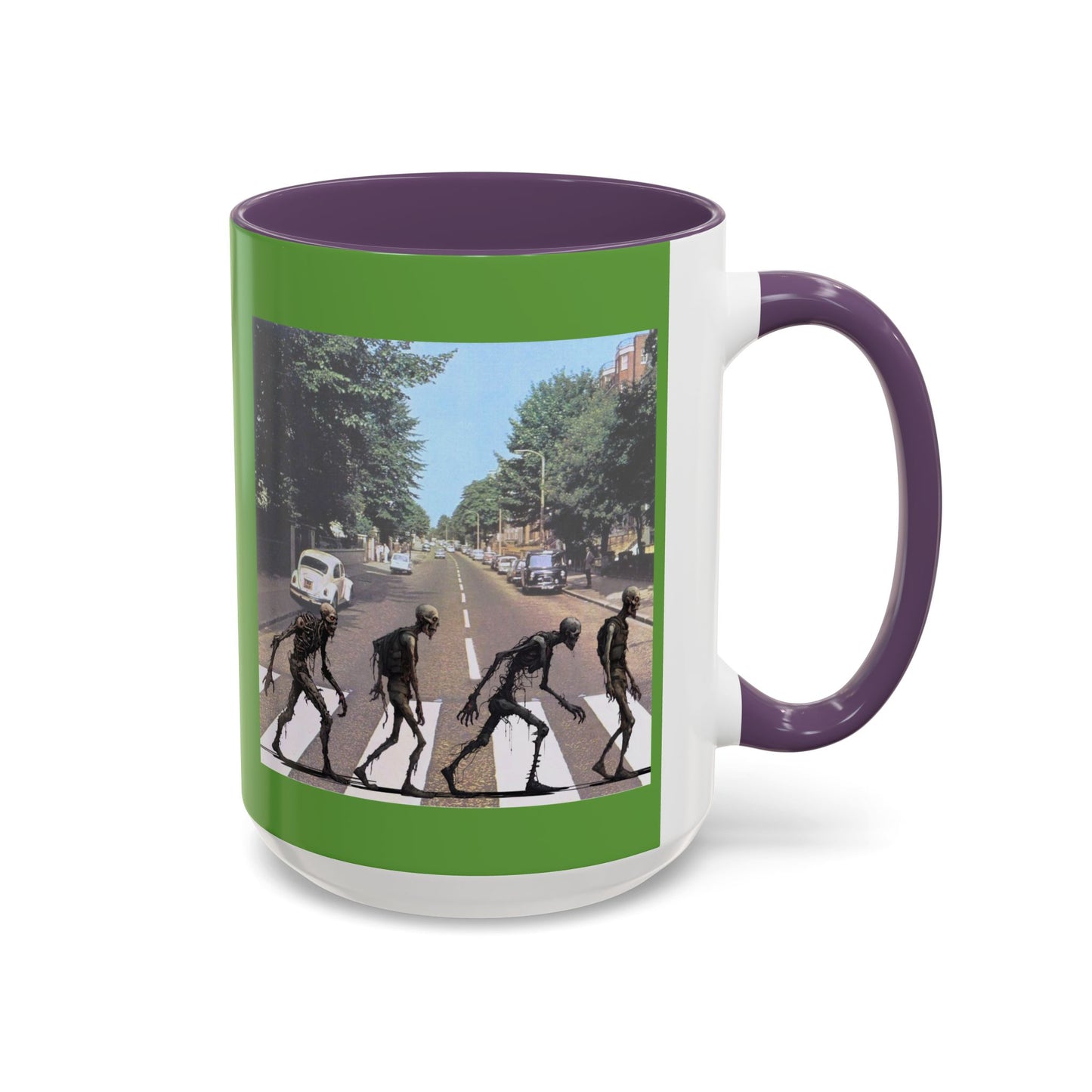 2-sided, Scabby Road Green Accent Mug by CreepyCrafts.boo
