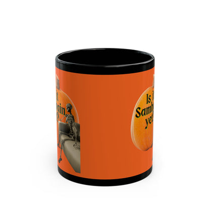 Is It Samhain Yet? Skeleton's Giant Pumpkin Orange Mug by CreepyCrafts.boo