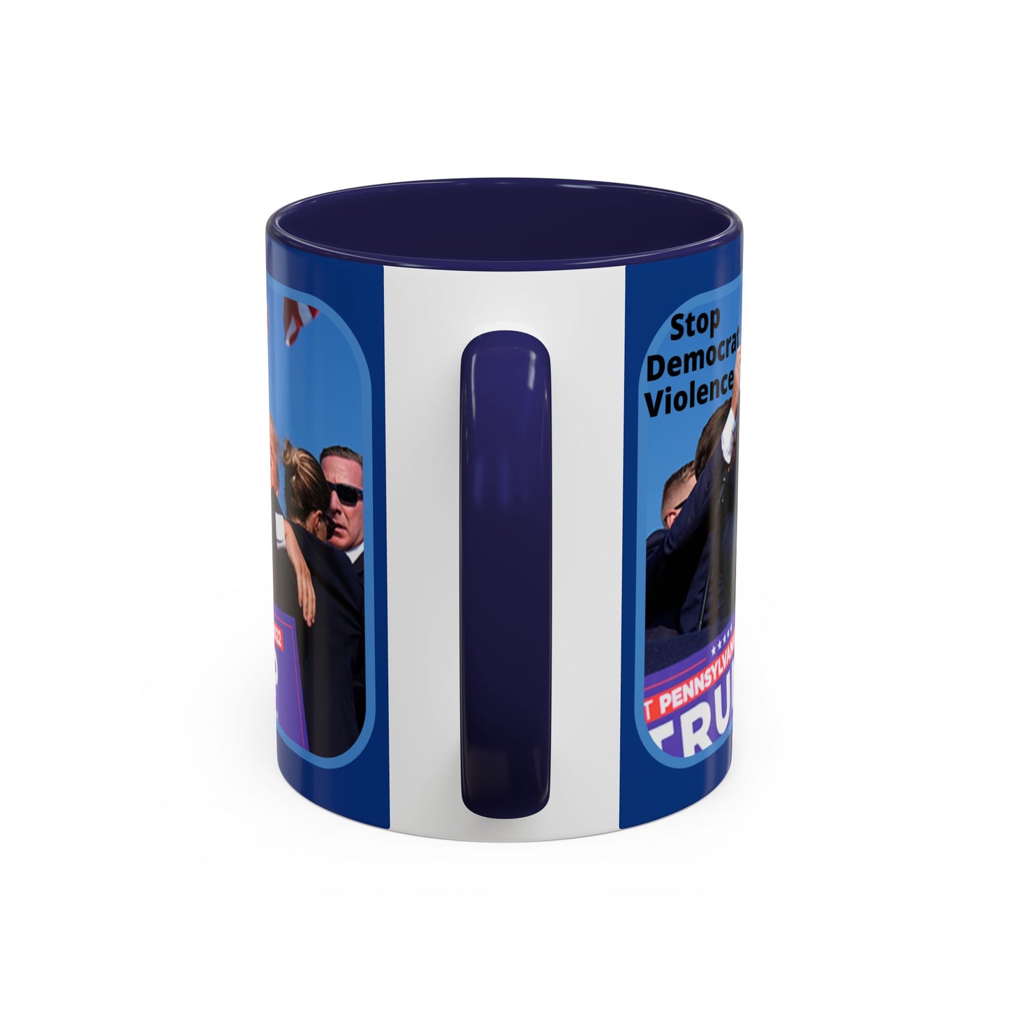 Stop Democrat Violence Accent Mug by cypherpunkgear