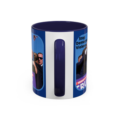 Stop Democrat Violence Accent Mug by cypherpunkgear