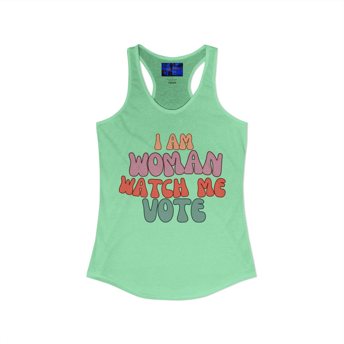 I Am Woman Watch Me Vote Women's Racerback Tank Top by cypherpunkgear.com
