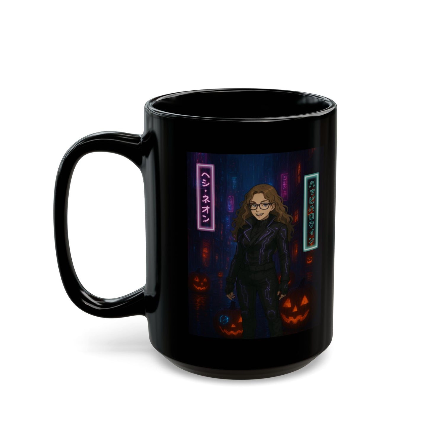 Hethyr Neon Black Mug by CreepyCrafts.boo