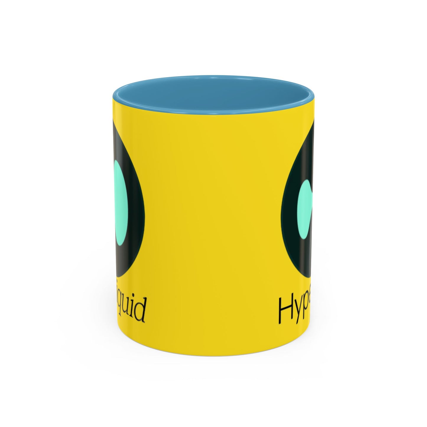 Hyperliquid Black font Yellow Accent Mug by cypherpunkgear.com