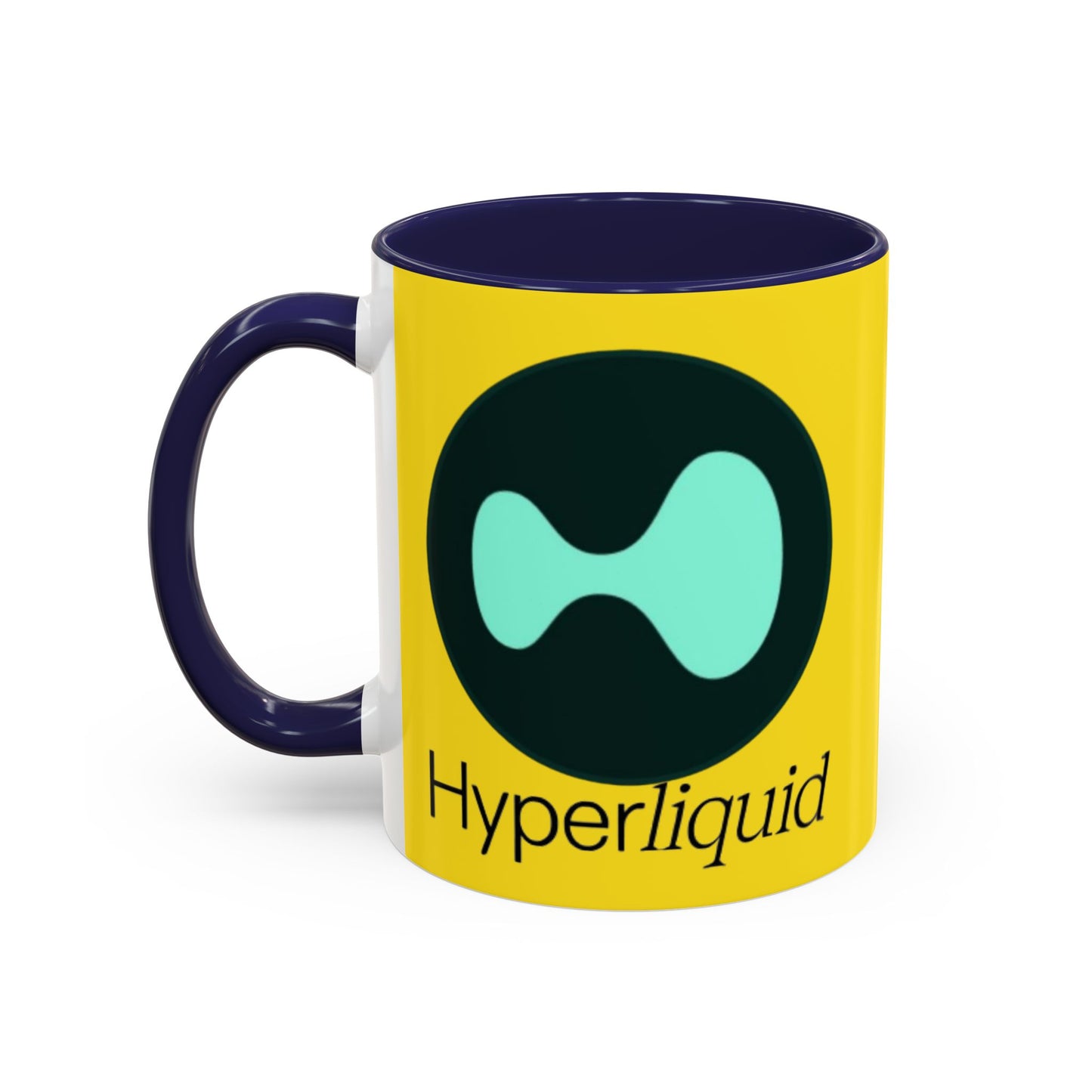 Hyperliquid Black font Yellow Accent Mug by cypherpunkgear.com