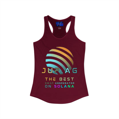 Jupiter (JUP) the best aggregator on Solana Women's Racerback Tank Top by cypherpunkgear.com