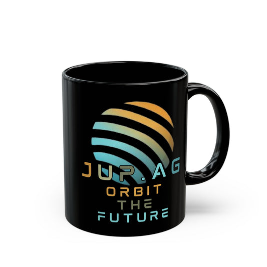 Jupiter (JUP) Orbit the Future Black Mug by cypherpunkgear.com