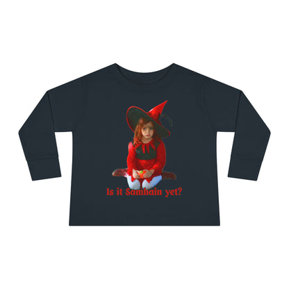 Is it Samhain yet? Toddler Long Sleeve Tee by CreepyCrafts.boo