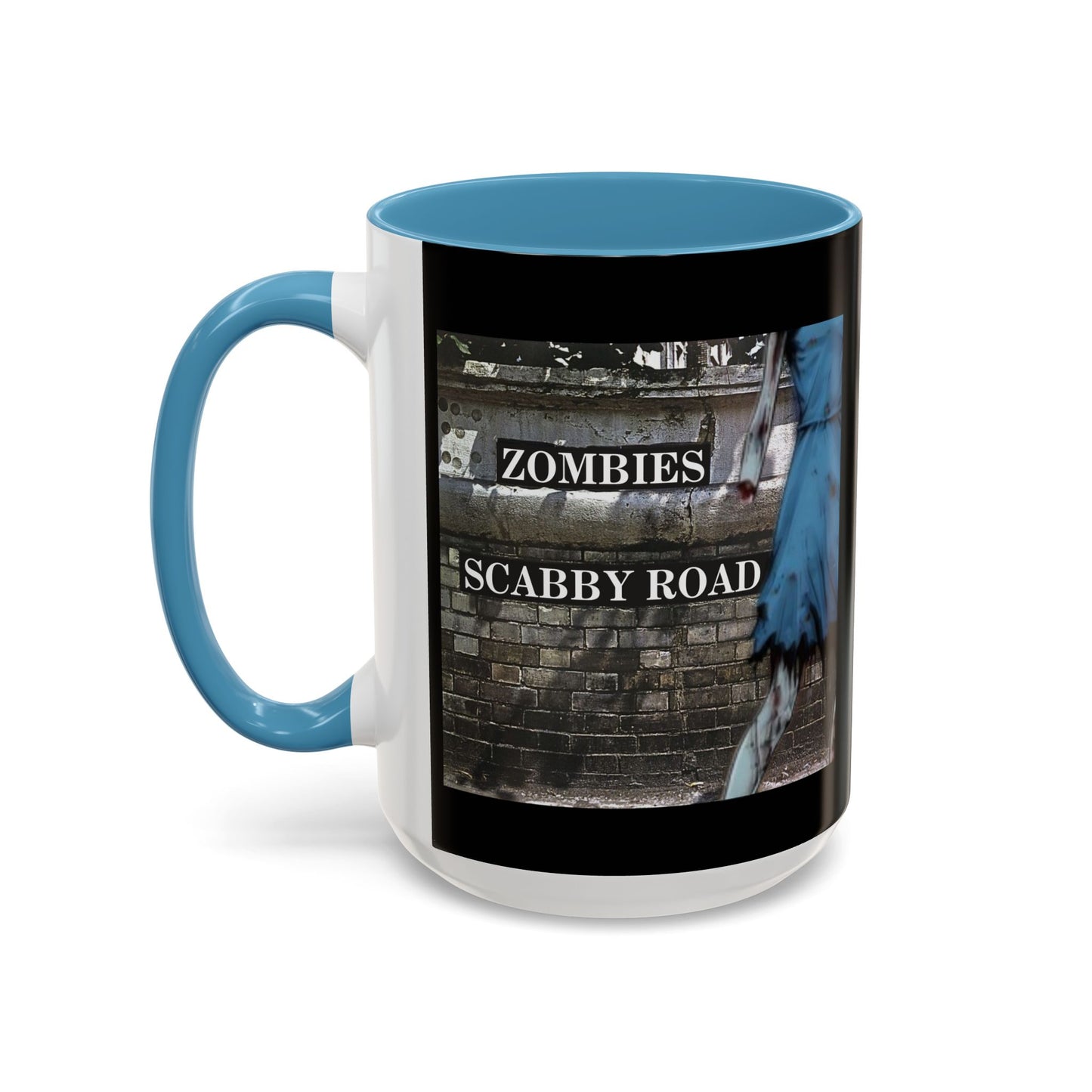 2-sided, Scabby Road Black Accent Mug by CreepyCrafts.boo