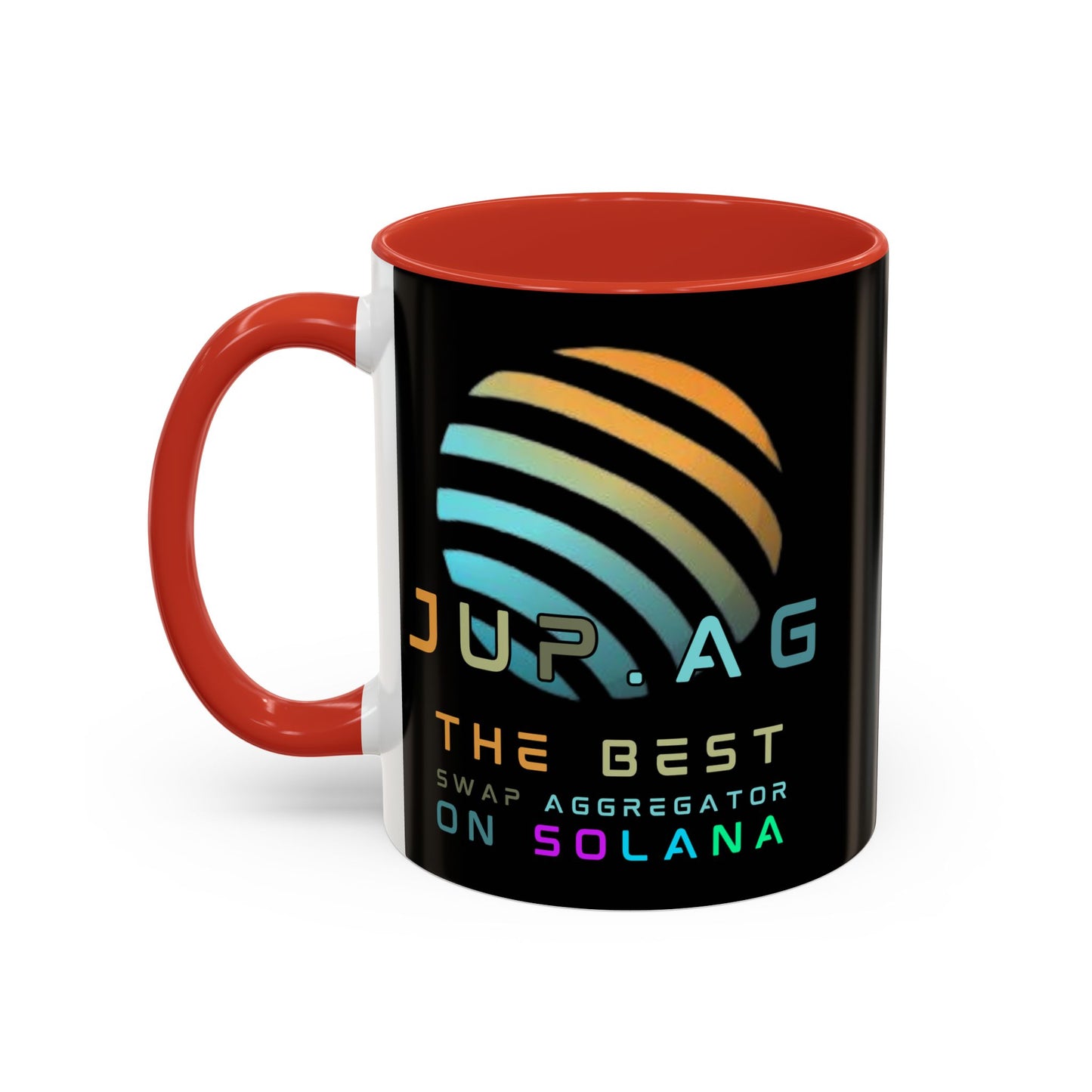 Jupiter (JUP) the best aggregator on Solana Black Accent Mug by cypherpunkgear.com