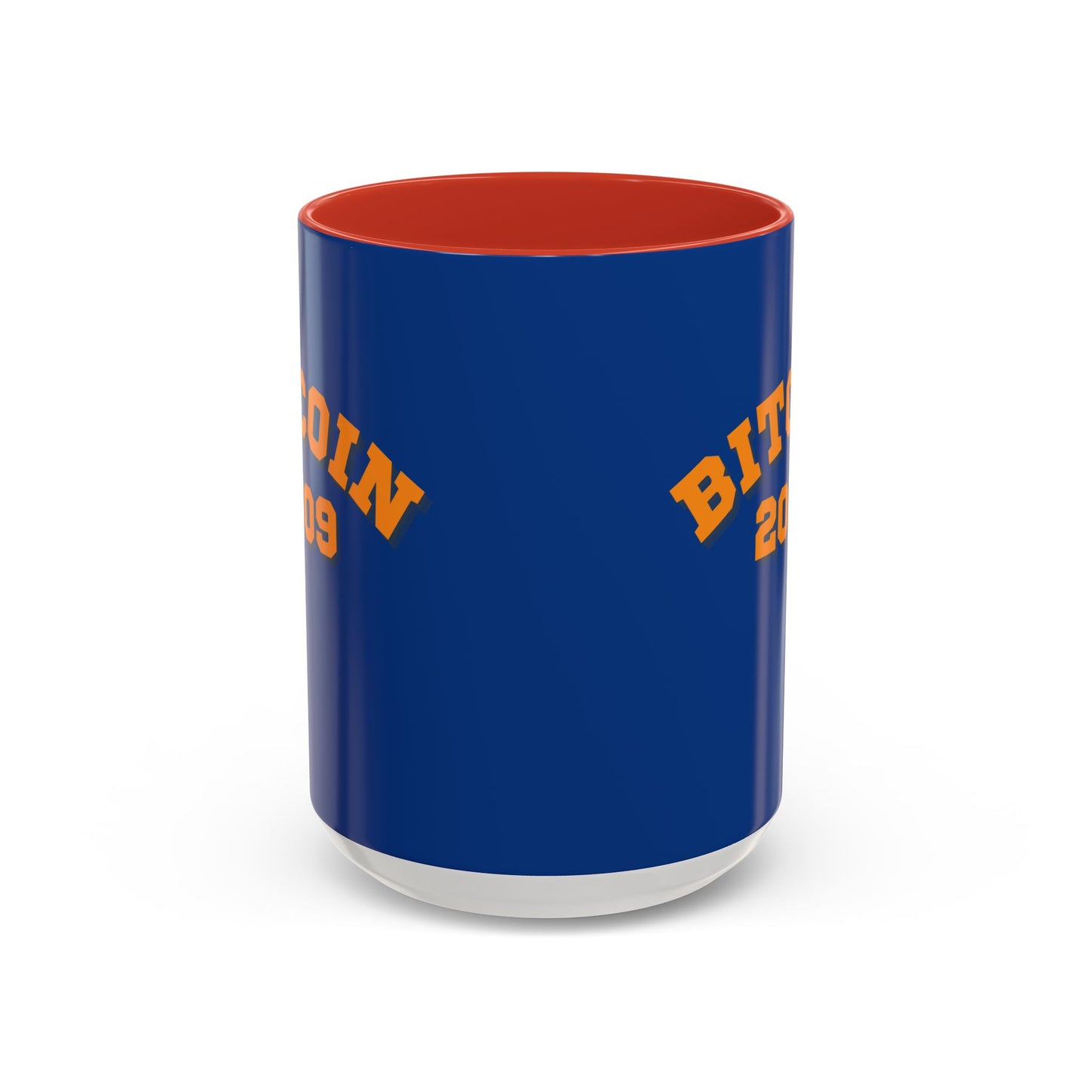 Bitcoin 2009 Dark Blue Accent Mug by cypherpunkgear.com