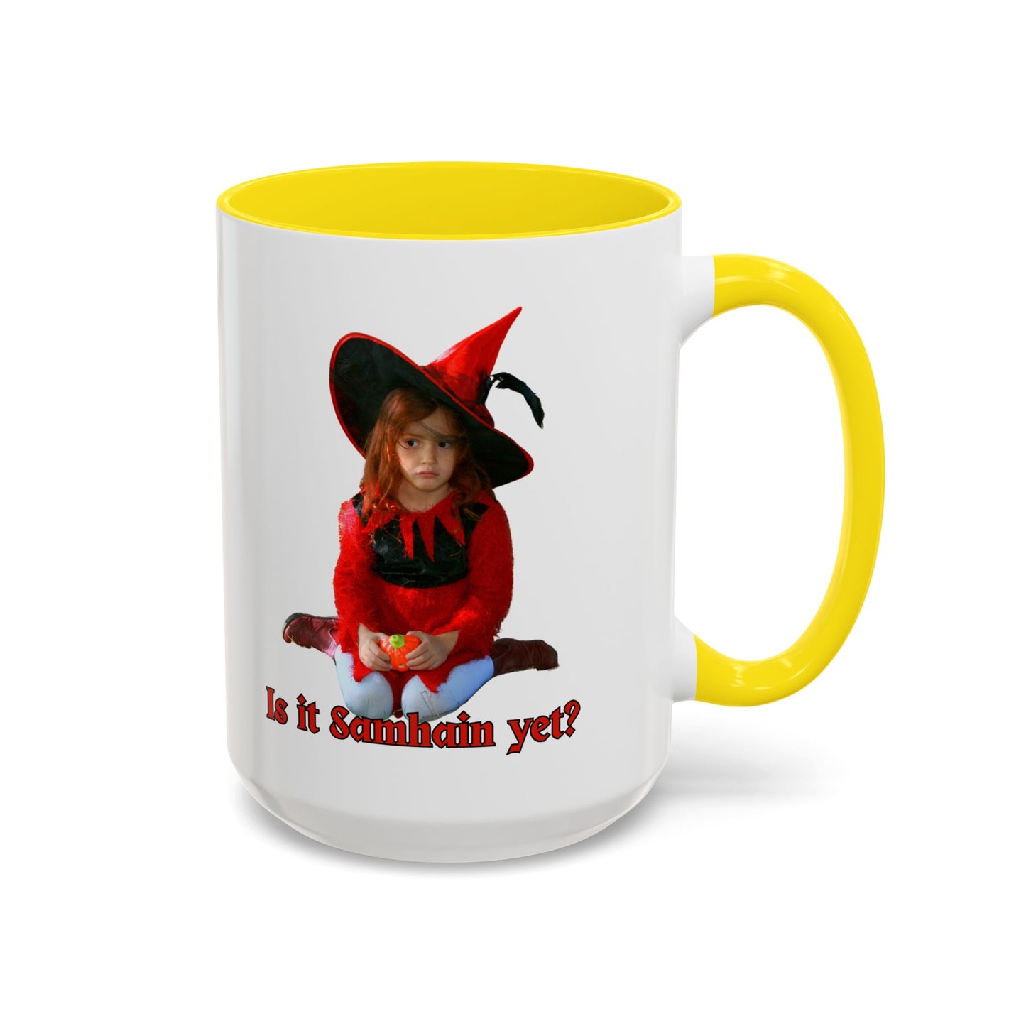 Is it Samhain yet? White Accent Mug by CreepyCrafts.boo