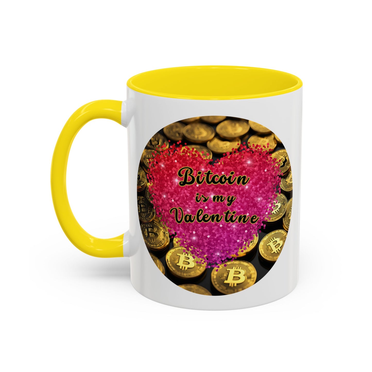 Bitcoin is My Valentine White Accent Mug by cypherpunkgear.com