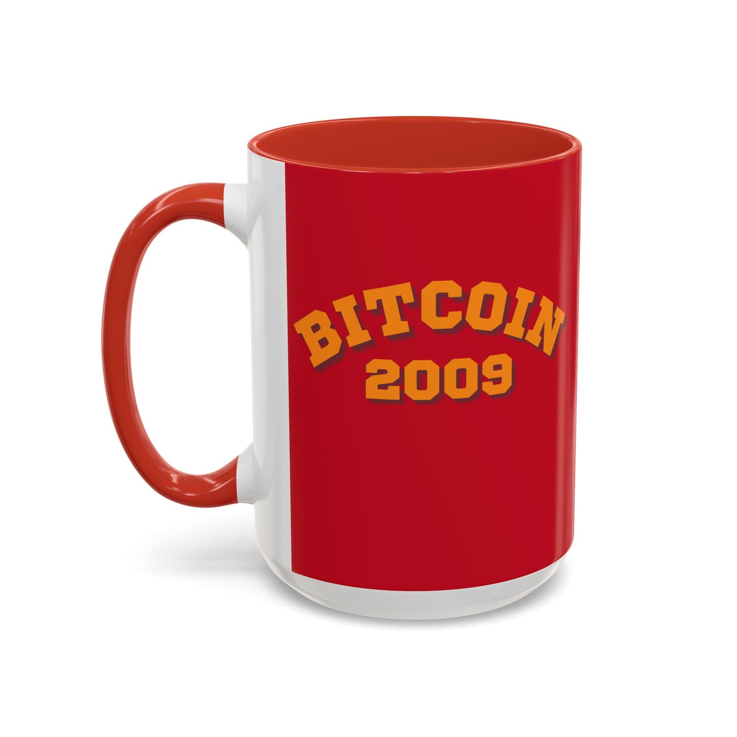 Bitcoin 2009 Red Accent Mug by cypherpunkgear.com