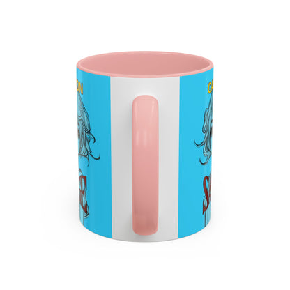 Caution, Savage Light Blue Accent Mug by cypherpunkgear.com