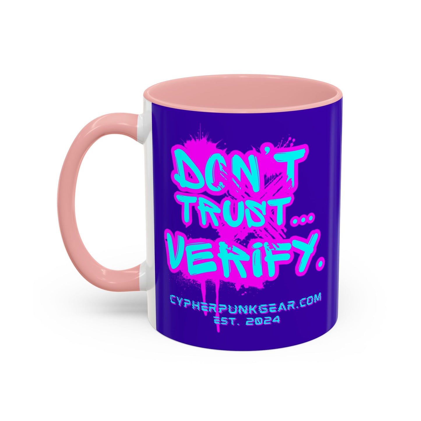 Don't Trust...Verify. Dark Purple Accent Mug by cypherpunkgear.com