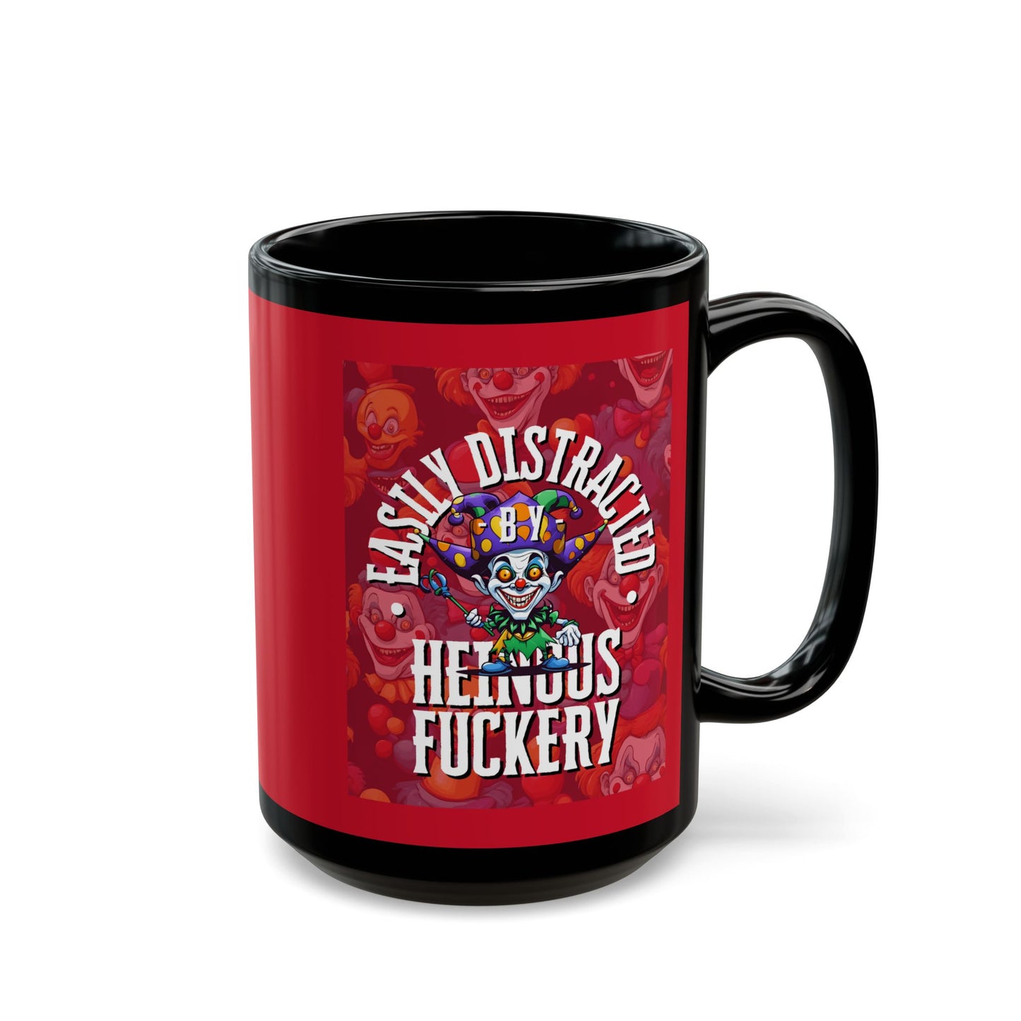 Easily Distracted by Heinous Fuckery Little Jinx Red Mug by cypherpunkgear.com