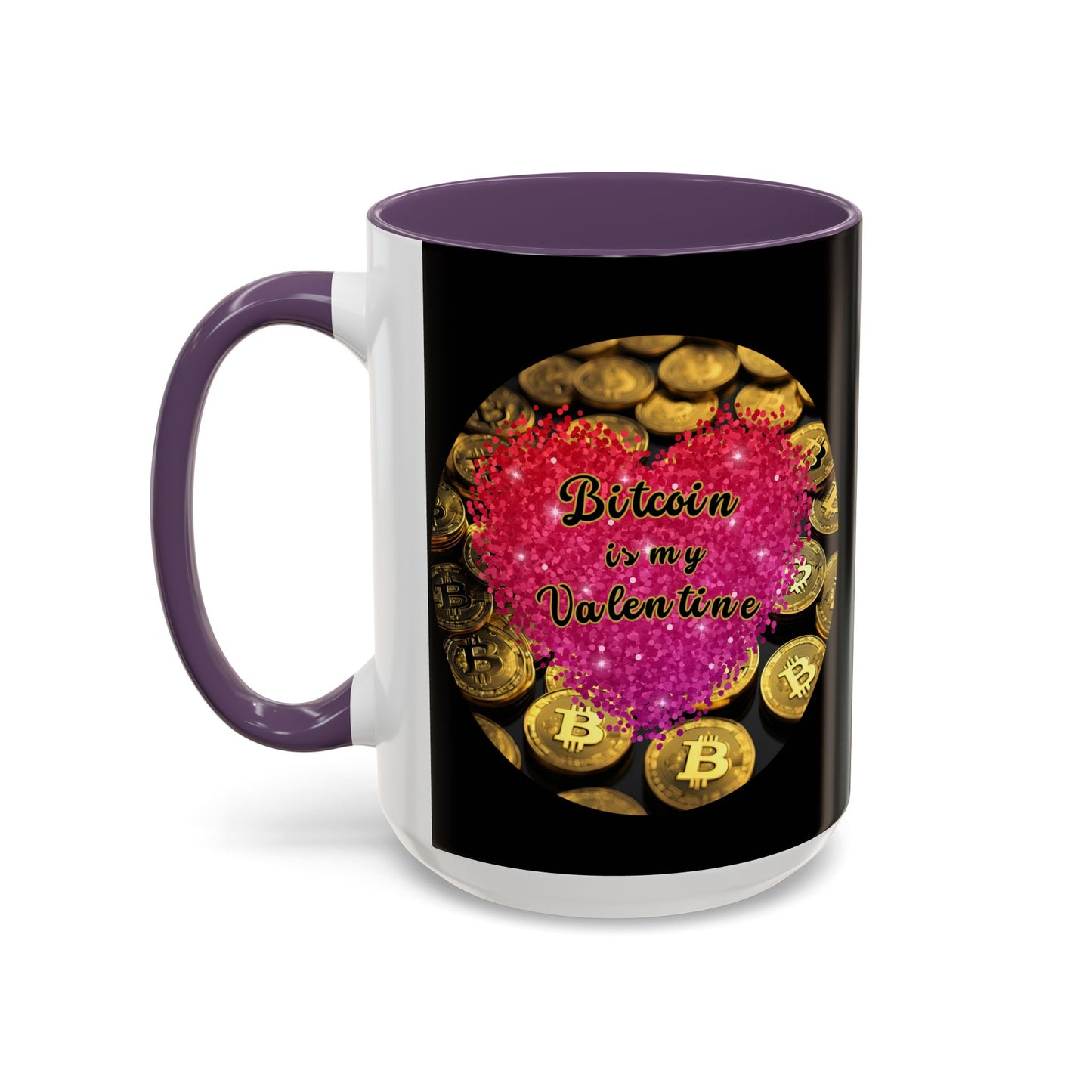 Bitcoin is My Valentine Black Accent Mug by cypherpunkgear.com