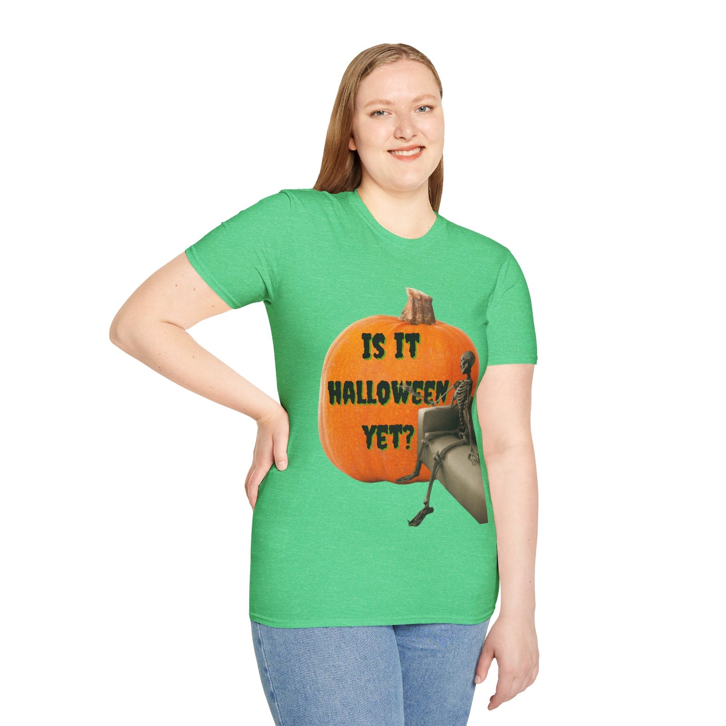 Is it Halloween yet? Skeleton's Giant Pumpkin Dark colors Unisex T-Shirt by CreepyCrafts.boo