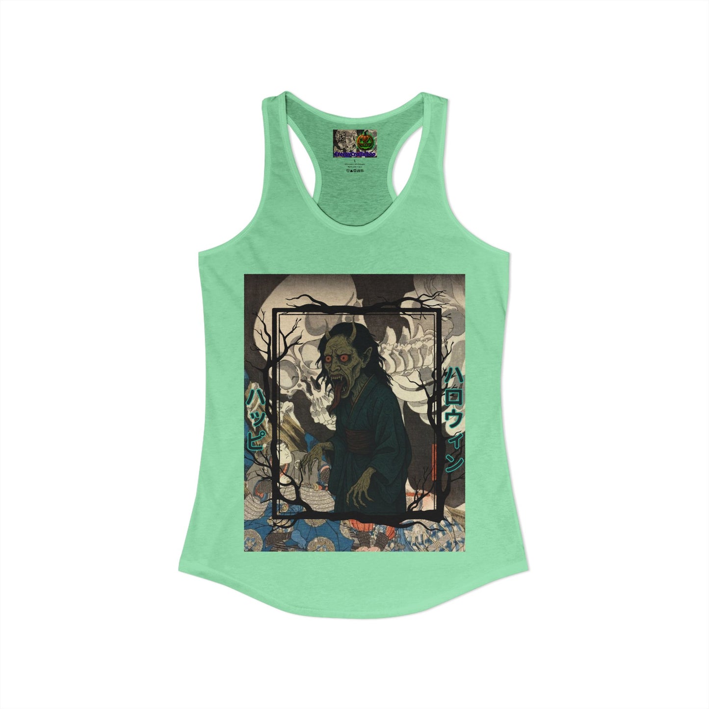Yōkai Happy Halloween Women's Racerback Tank Top by CreepyCrafts.boo