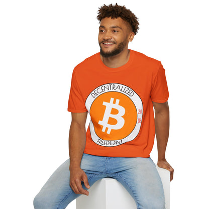 Bitcoin Decentralized Freedom LTcolors Unisex T-Shirt by cypherpunkgear