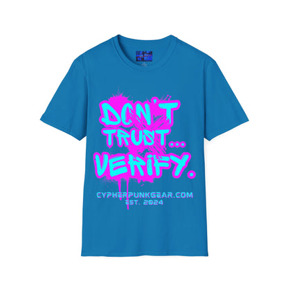 Don't Trust...Verify. Dark colors Unisex T-Shirt by cypherpunkgear.com