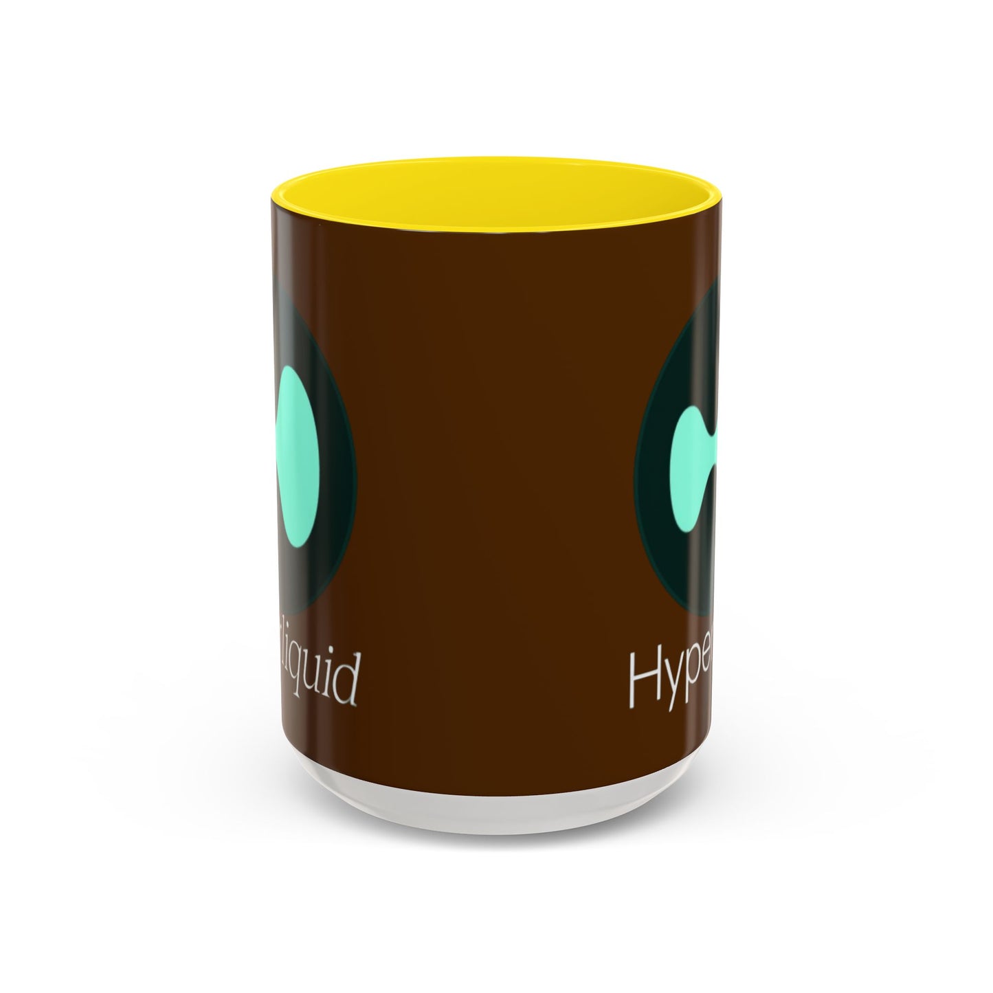 Hyperliquid White font Brown Accent Mug by cypherpunkgear.com