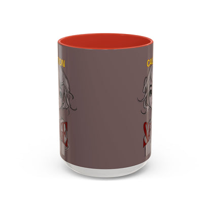 Caution, Savage Grey Accent Mug by cypherpunkgear.com