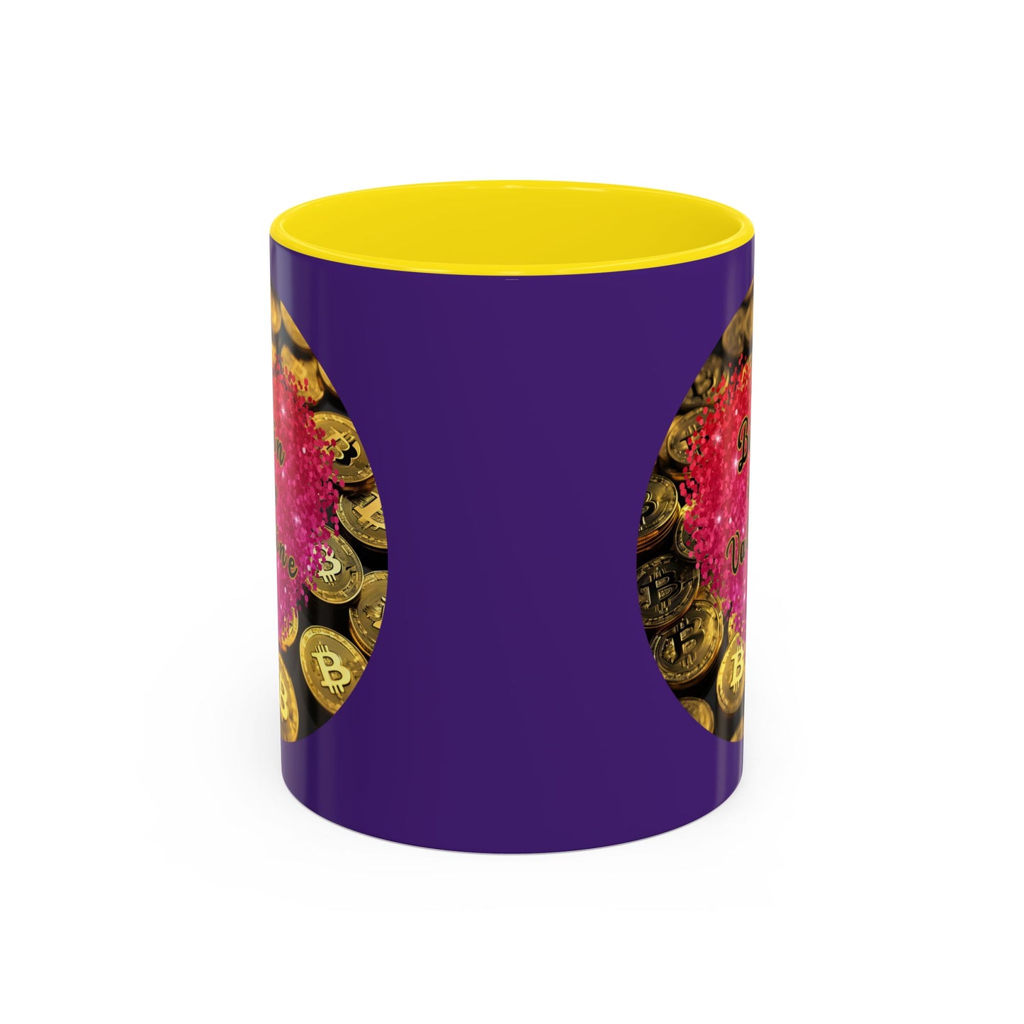 Bitcoin is My Valentine Purple Accent Mug by cypherpunkgear.com