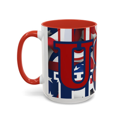 USA! USA! USA RDfont Patriot Accent Mug by cypherpunkgear