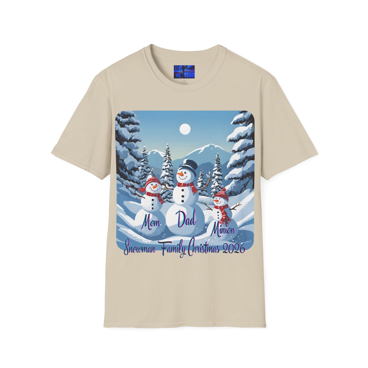 Snowman Family of 3 Light colors Unisex T-Shirt by cypherpunkgear.com