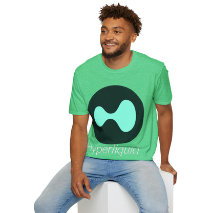 Hyperliquid White font Unisex T-Shirt by cypherpunkgear.com