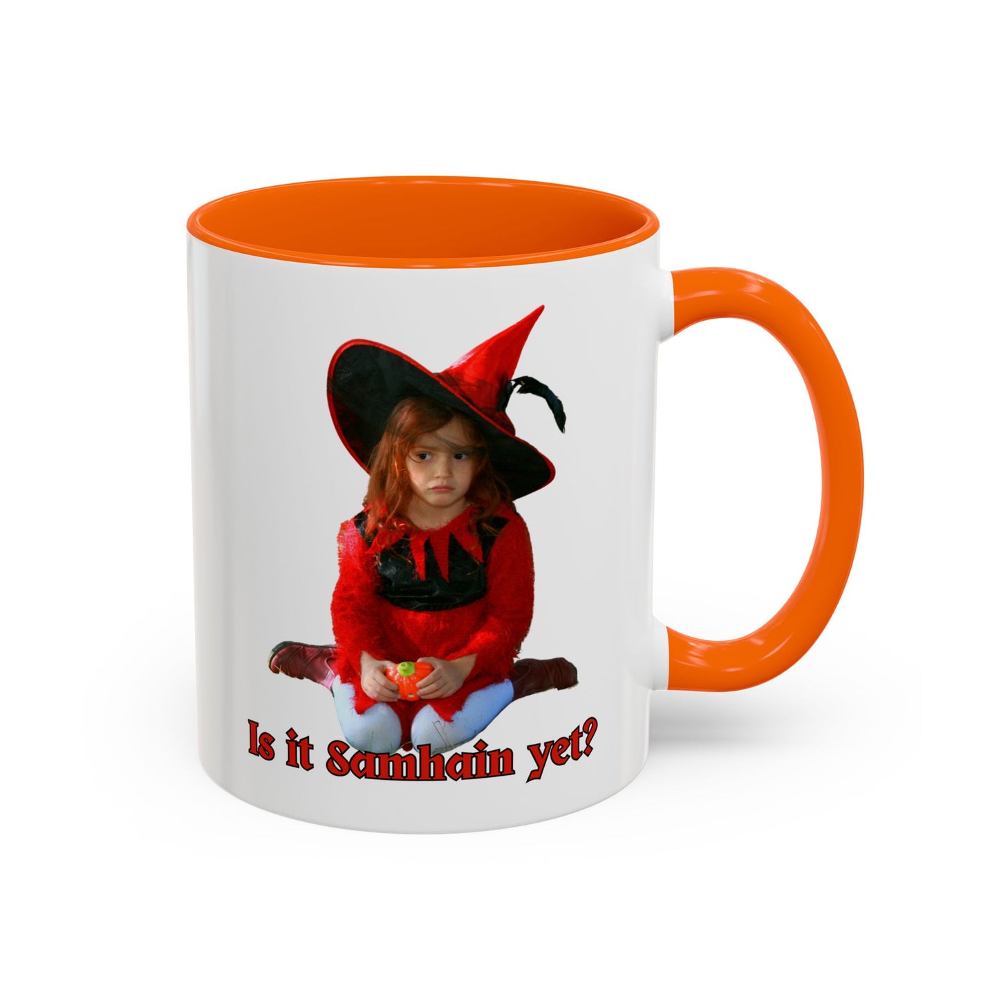 Is it Samhain yet? White Accent Mug by CreepyCrafts.boo