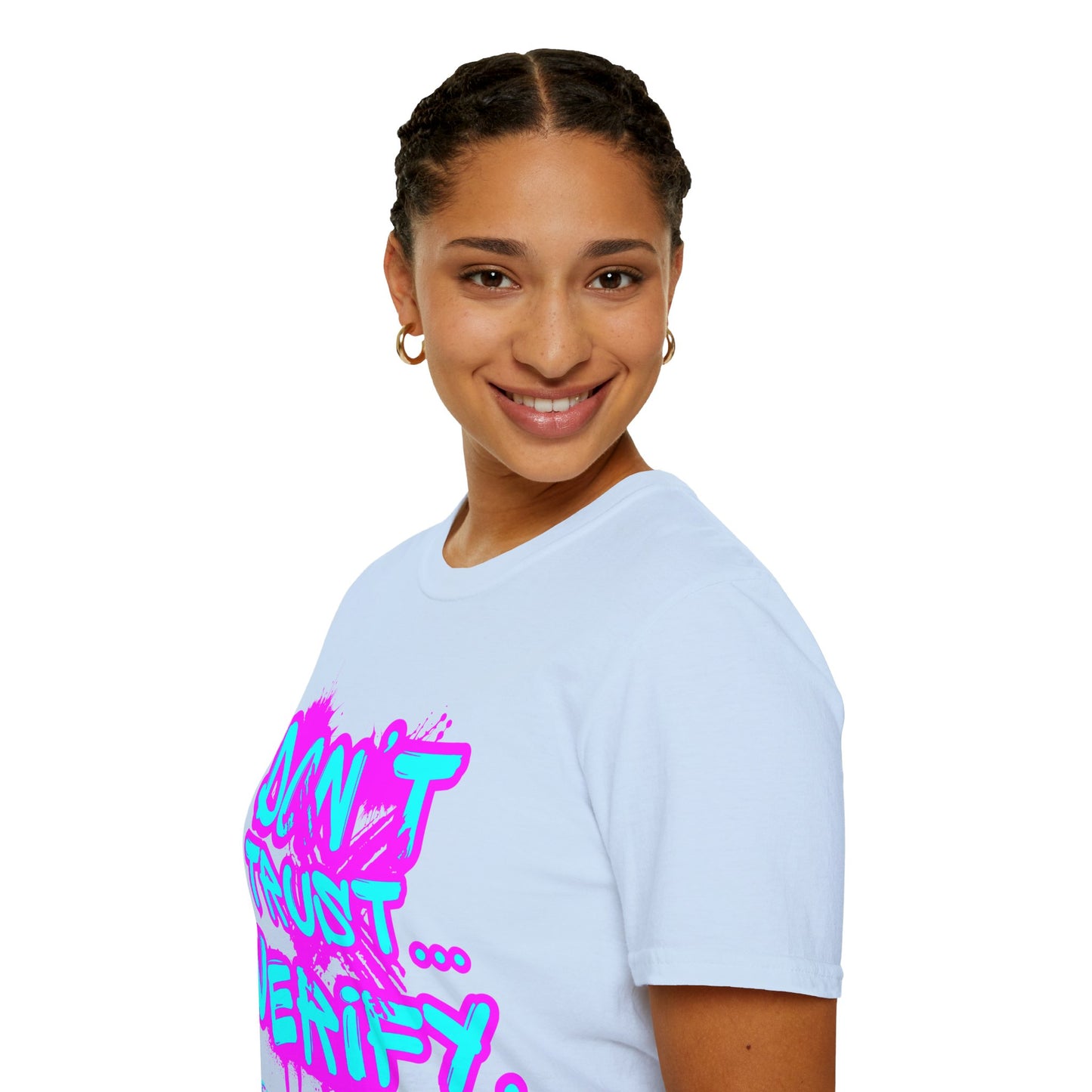 Don't Trust...Verify. Light colors Unisex T-Shirt by cypherpunkgear.com