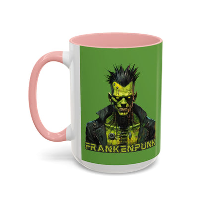 Frankenpunk Green Accent Mug by CreepyCrafts.boo
