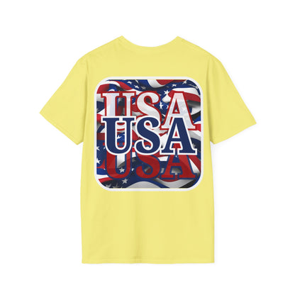 2-sided Red White and BLUE USA Patriot LTcolors Unisex T-Shirt by cypherpunkgear