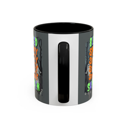 Spooky Blessed Samhain Ghost Mixed font Accent Mug by CreepyCrafts.boo