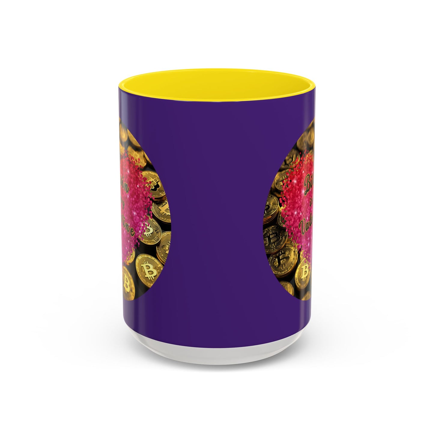 Bitcoin is My Valentine Purple Accent Mug by cypherpunkgear.com