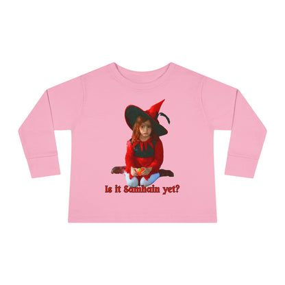 Is it Samhain yet? Toddler Long Sleeve Tee by CreepyCrafts.boo