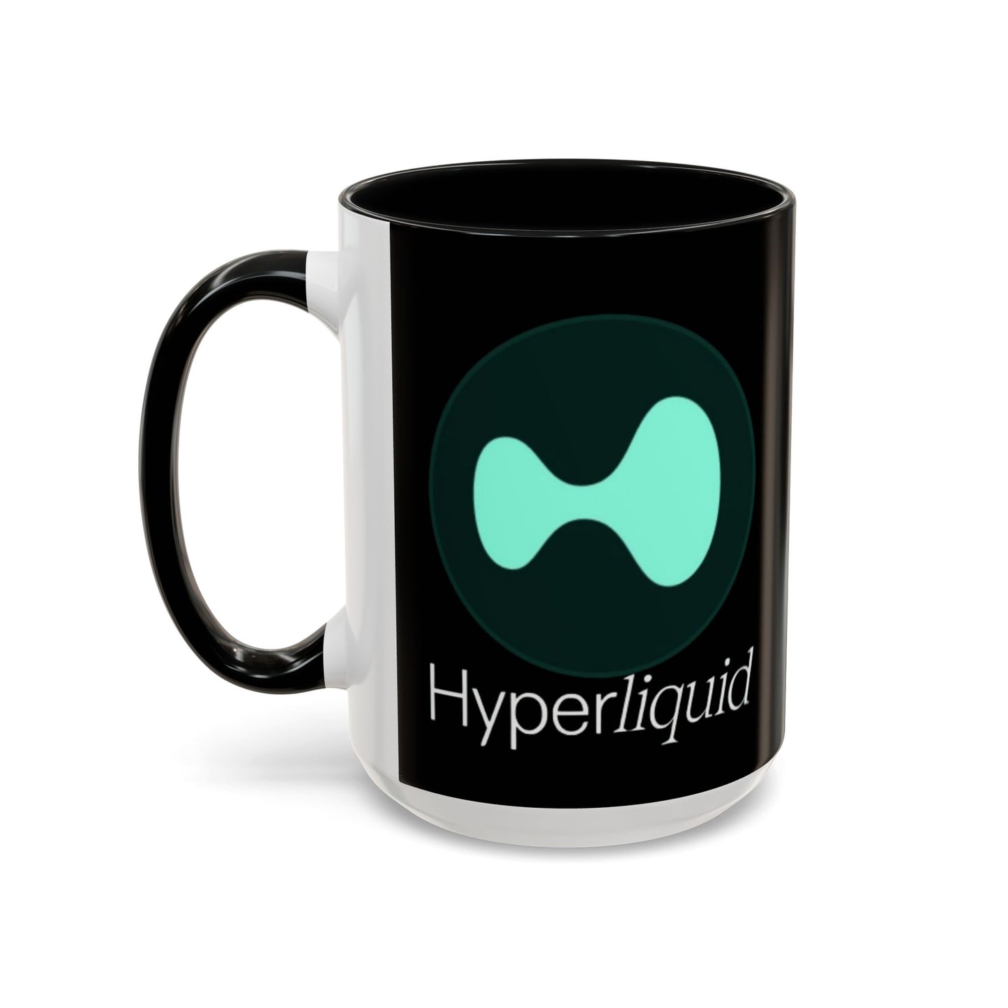Hyperliquid White font Black Accent Mug by cypherpunkgear.com
