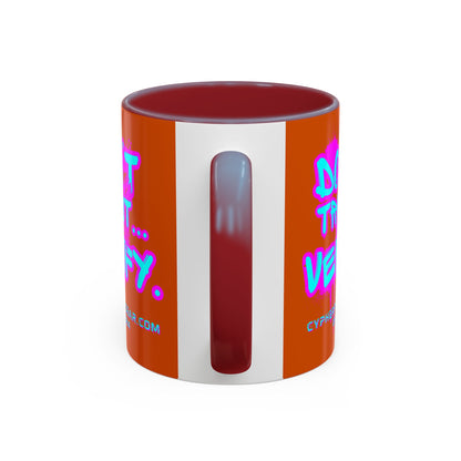 Don't Trust...Verify. Orange Accent Mug by cypherpunkgear.com